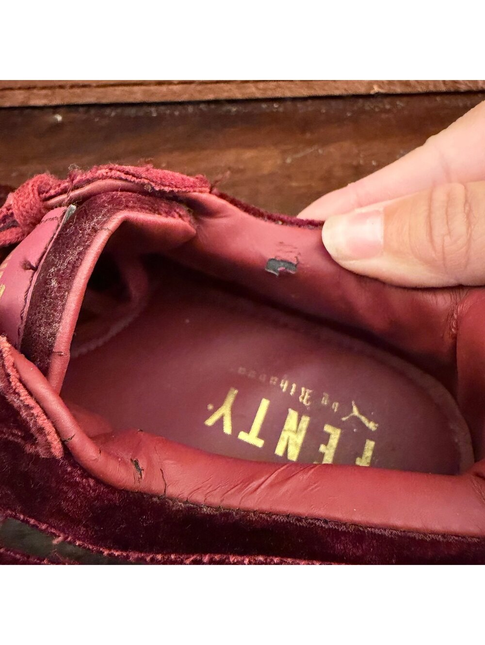 FENTY Puma x Rihanna Velvet Creeper 'Burgundy' Sneakers Size US Women's 8.5 - Picture 6 of 7
